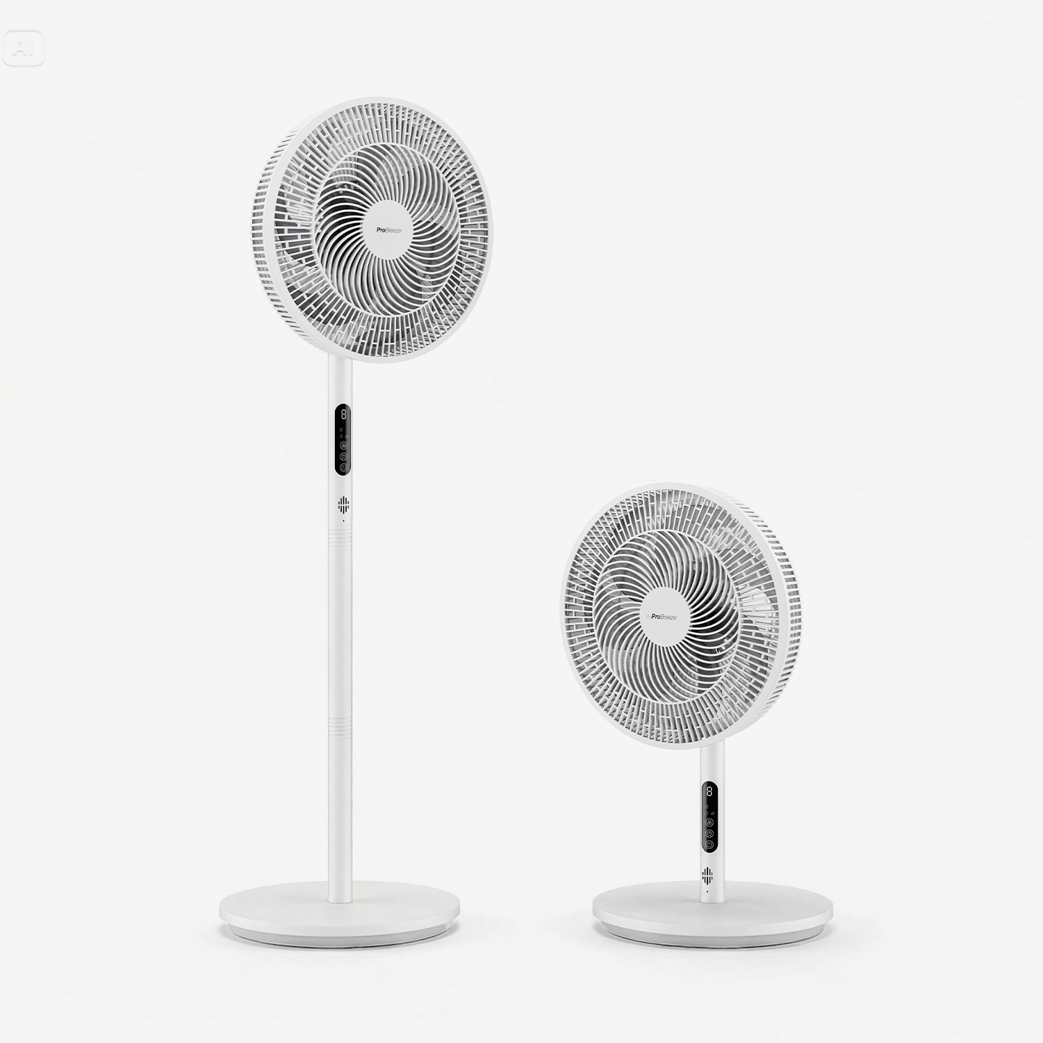 AirFlo™ Slim 43" Hybrid Pedestal Fan - Ultra- Quiet Air Circulator - White