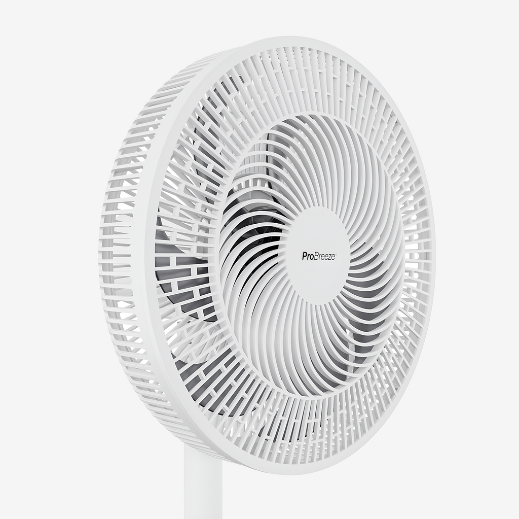 AirFlo™ Slim 43" Hybrid Pedestal Fan - Ultra- Quiet Air Circulator - White