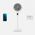 AirFlo Plus™ 44" Smart Hybrid Pedestal Fan - Ultra-Quiet Air Circulator - White/Grey