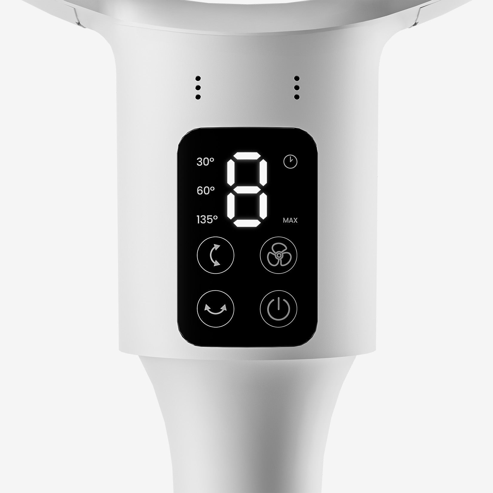 AirFlo™ 43" Hybrid Pedestal Fan - Ultra-Quiet Air Circulator - White/Black