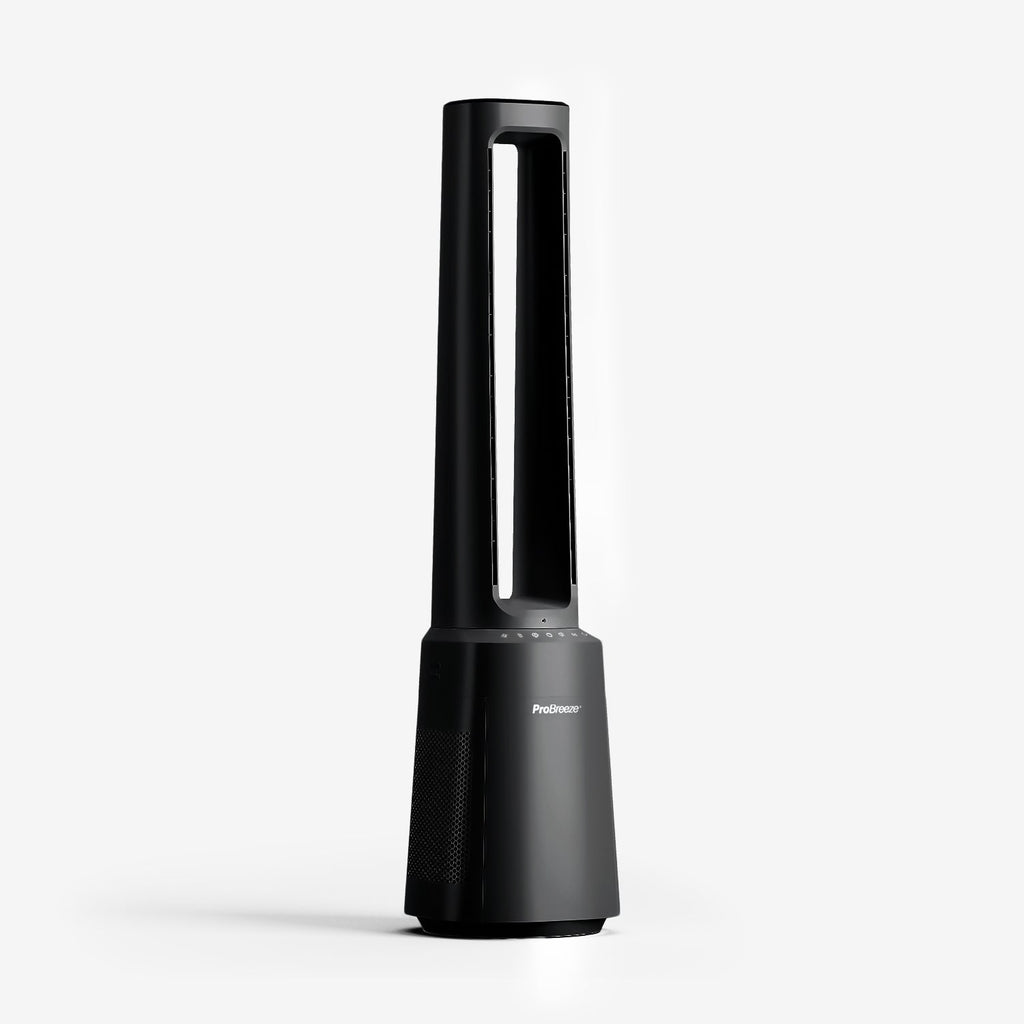 OmniAir 41" Premium Bladeless Tower Fan and Air Purifier - Black