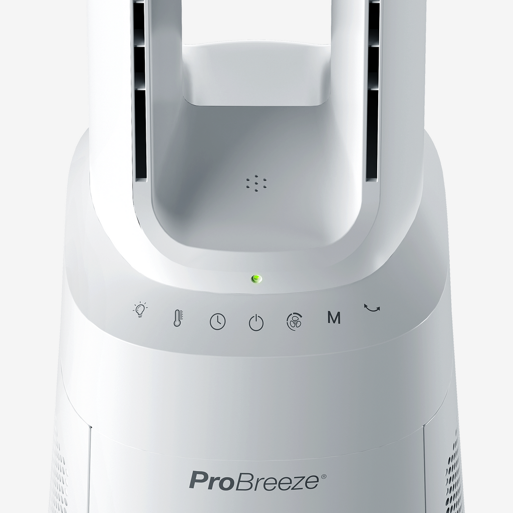 OmniAir 41" Premium Bladeless Tower Fan and Air Purifier - White