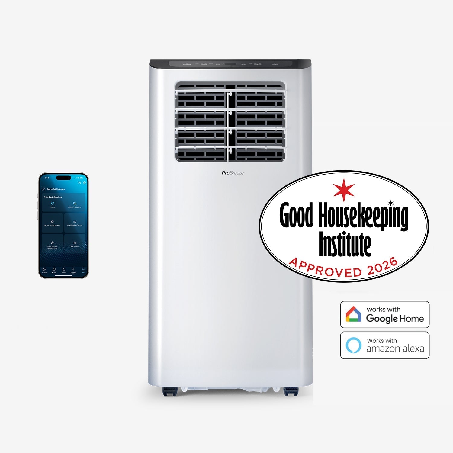 12,000 BTU 3-in-1 Portable Air Conditioner with Dehumidification Function - Smart Wifi App